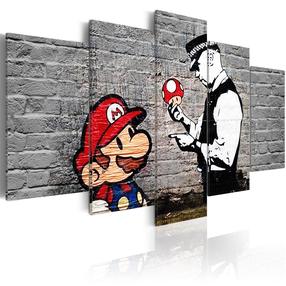 Репродукция Artgeist Super Mario Mushroom Cop (Banksy) N6407-DKX, 200 см x 100 см
