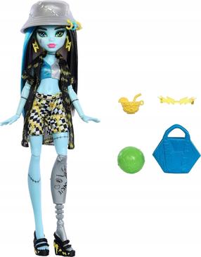 Lelle ar aksesuāriem Mattel Monster High Scare-Adise Island Frankie HRP68, 28 cm, zila krās.