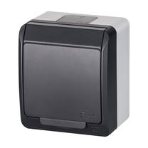 Kištukinis lizdas Elektro-Plast Hermes 0324-07, su įžeminimu, IP44, antracito sp./balta sp.