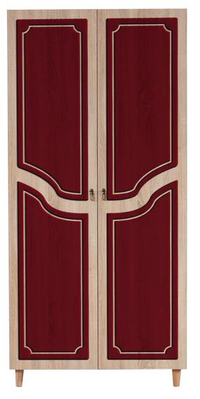 Skapis Kalune Design Stil 621, brūna krās./sarkana krās., 90 cm x 52 cm x 192 cm