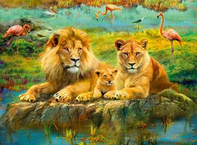 Dėlionė Ravensburger Lions In The Savanna, 49 cm x 36 cm, 500 vnt.