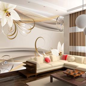 Fototapetas Artgeist Lilies And The Gold Spirals, 105 cm x 150 cm