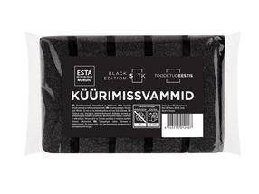 Puhastuskäsn Esta Nordic Black Edition, must v., 5 tk