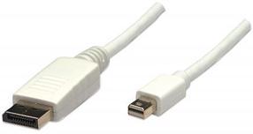 Vads Manhattan Mini Displayport to Displayport Displayport, Mini display port male, 2 m, balta krās.
