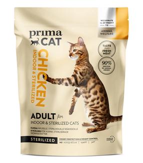 Sausas kačių maistas Prima Cat Sterilised Chicken, kalakutiena, 0.4 kg