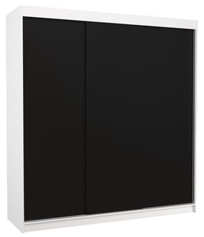 Шкаф ADRK Megan 200, белый цв./черный цв., 58 см x 200 см x 215 см