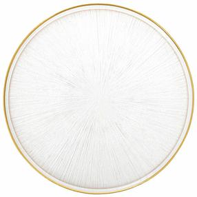 Lėkštė pietų/serviravimo Homla Monze, Ø 28 cm, skaidri sp./aukso sp.