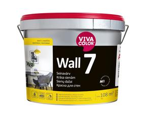 Sienu krāsa Vivacolor Wall 7, balts krās., 9 l
