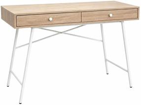 Письменный стол с ящиками Akord Furniture Factory Skandia, 120 см x 50 см, 80.5 см, белый цв./дуб сонома цв.