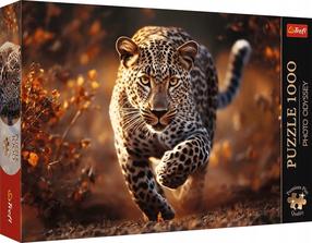 Puzle Trefl Premium Wild Leopard, 68.3 cm x 48 cm, 1000 gab., melna krās./sarkana krās./oranža krās.