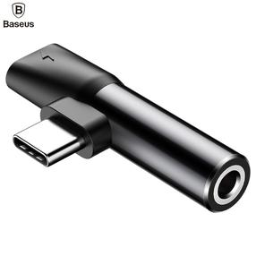 Baseus CATL41-01 Type-C 2в1 Провод - Аудио Переходник на 3.5mm гнездо + Type-C Зарядное Гнездо Черный