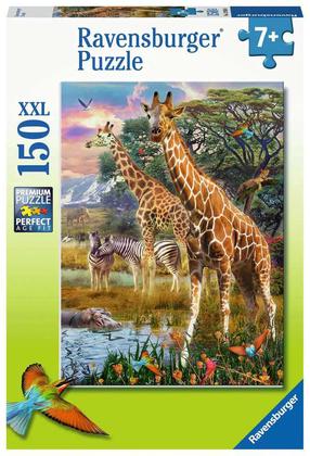 Puzle Ravensburger Jungle Giraffes, 49 cm x 36 cm, 150 gab., daudzkrāsaina