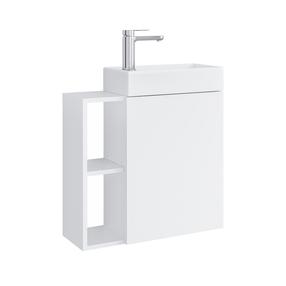 Vonios spintelė su praustuvu Riva, balta, 21.8 cm x 55 cm x 55 cm