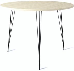 Stalas Kalune Design Sandalf, ąžuolo sp./juoda sp./smėlio sp., 90 cm x 90 cm x 75 cm