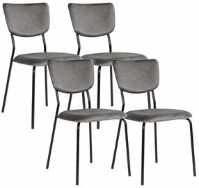 Krēslu komplekts ModernHome KJC-4-DG, matēts, pelēka krās., 53 cm x 46 cm x 83 cm, 4 gab.