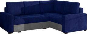 Kampinė sofa Corona Kronos 09, Paros 05, pilka sp./tamsiai mėlyna sp., dešininė, 162 x 235 cm x 90 cm