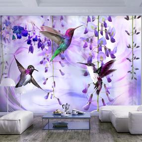 Fototapetas Artgeist Flying Hummingbirds (Violet), 140 cm x 200 cm