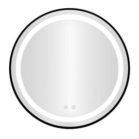 Зеркало ModernHome VKM-ECO-2-60, с освещением, подвесной, 60 см x 60 см, черный цв.