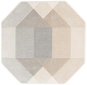 Kilimas vidaus Home4you Dixie Octagon, pilka sp./smėlio sp., 200 cm x 200 cm