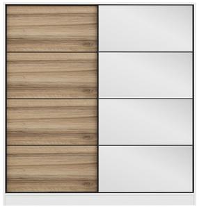 Шкаф Kalune Design Kale 3966, коричневый цв./белый цв., 52 см x 180 см x 210 см, с зеркалом