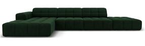 Kampinė sofa Micadoni Home Jennifer Velvet, tamsiai žalia sp., kairinė, 341 x 166 cm x 70 cm