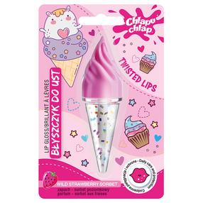 Lūpu spīdums Chlapu Chlap Cone, 4.5 ml, zemeņu sorberta krās.