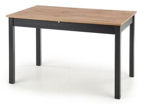 Galds izvelkams, ozola krās./melns krās., 124 - 168 cm x 74 cm x 75 cm