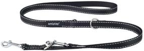 Suņu pavada Amiplay Reflective, melna krās., 1-2m x 2cm