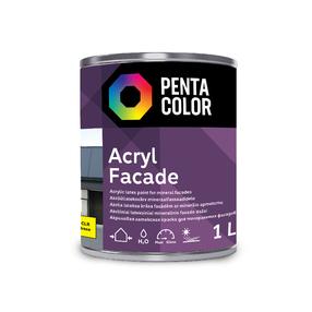 Krāsas pamatne Pentacolor Acryl Fasad, emulsija, pilnīgi matēta, 1 l