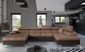 Kampinė sofa Eduardo Monolith 09, Monolith 29, šviesiai ruda sp., dešininė, 202 x 345 cm x 90 cm