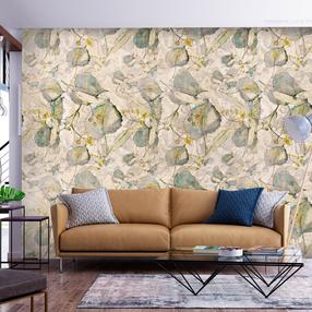 Fototapetas Artgeist Green and yellow autumn souvenirs, 210 cm x 300 cm