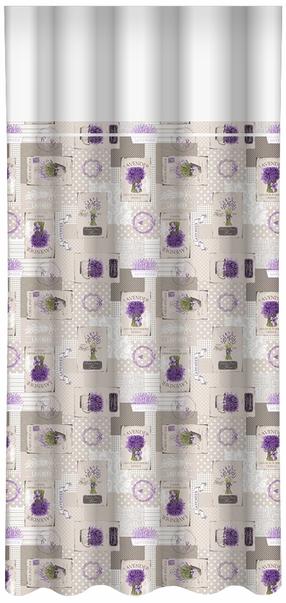 Nakts aizkari ZMP-099, balts krās./bēša krās./violeta krās., 160 cm x 250 cm