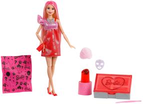 Lelle ar aksesuāriem Mattel Barbie Party Unboxed Glam JFY68, 29 cm, sarkana krās.