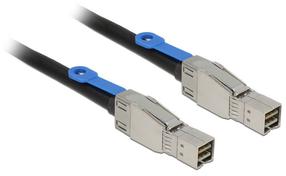 Laidas Delock Mini SAS HD SFF-8644 male, Mini SAS HD SFF-8644 male, 2 m, juoda sp.