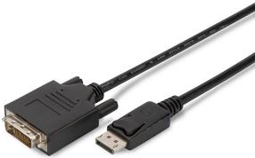 Adapteris Assmann Displayport / DVI-D Displayport, DVI-D male, 2 m, melna krās.