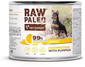 Šlapias šunų maistas Raw Paleo Vet Expert Duoprotein With Pumpkin, kalakutiena, 0.2 kg