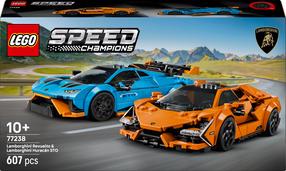 Konstruktorius LEGO® Speed Champions Lamborghini Revuelto ir Huracán STO 77238, 607 vnt.