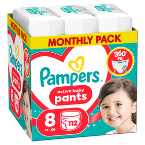 Подгузники-трусики Pampers Active Baby Pants, 8 размер, 17 кг, 112 шт.