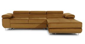 Kampinė sofa Armando Monolith 48, geltona sp., dešininė, 280 x 205 cm x 90 cm