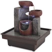 Sodo dekoracija "Dekoratyvinis vidaus fontanas" VLX Fountain LED, 20 cm x 18 cm x 22 cm, ruda sp./pilka sp.
