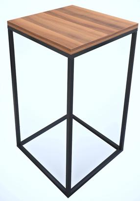 Kavos staliukas Kalune Design Pure, riešuto sp., 35 cm x 35 cm x 62 cm