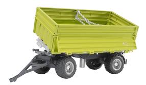 Rotaļu piekabe Bruder Fliegl Three Way Dumper 02203, 1:16, zaļa krās.