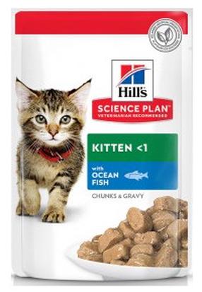 Mitrā kaķu barība Hill's Science Plan Kitten Cat Food With Ocean Fish, 0.085 kg x 12 gab.