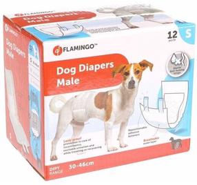 Apsauginės kelnaitės šunims Karlie Flamingo Dog Diapers Male S KF77138, 12 vnt. balta sp.