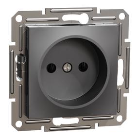 Kištukinis lizdas Schneider Electric Asfora EPH3000171, be įžeminimo, IP20, juoda sp.