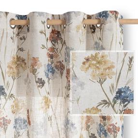 Dieninė užuolaida Restilo Flosi, mėlynos/geltonos/rusva, 135 cm x 250 cm