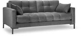 Sofa Micadoni Home Mamaia Velvet, šviesiai pilka sp., 152 x 92 cm x 75 cm