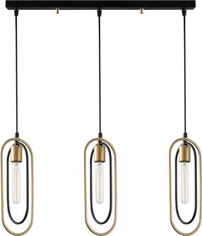 Lampa karināms Opviq Cerco 2031 584TTM1190, E27, 3 x 60 W, zelta krās./melna krās. / melna krās.