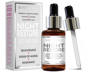 Sejas serums Biovene Night Restore Super Glow, 30 ml