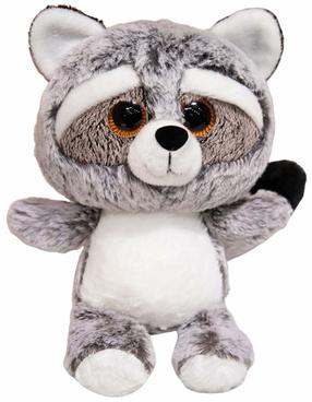 Pliušinis žaislas meškėnas 22117, balta sp./pilka sp., 22 cm